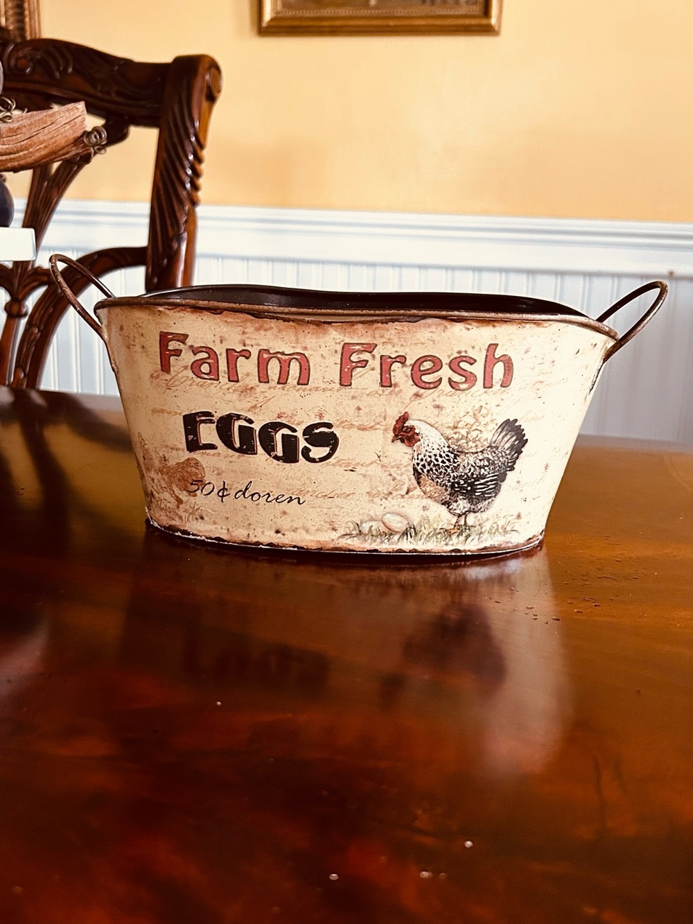 Rustic Decorative Tin Egg Holder by Creative Co-op